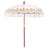 vidaXL Balinese Parasol Cream 215 x 215 x 260 cm Cotton and solid wood