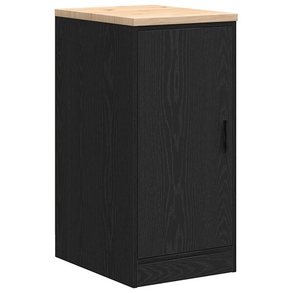 vidaXL Garage Storage Cabinet Black 40x51x85 cm Solid Wood Pine
