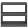 vidaXL Book Cabinet/Room Divider Grey 80x30x71.5 cm Solid Wood Pine