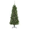 vidaXL Artificial Pre-lit Christmas Tree with Ball Set 240 cm Green