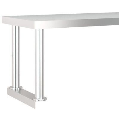 vidaXL Kitchen Work Table with Overshelf 120x60x115 cm Stainless Steel