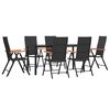 vidaXL 7 Piece Garden Dining Set Black and Brown Poly Rattan