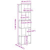 vidaXL Bookcase 5-Tier White 45x23.5x162.5 cm Engineered Wood