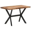 vidaXL Dining Table | Honey | Solid Acacia Wood, Rubberwood, Powder-Coated Steel