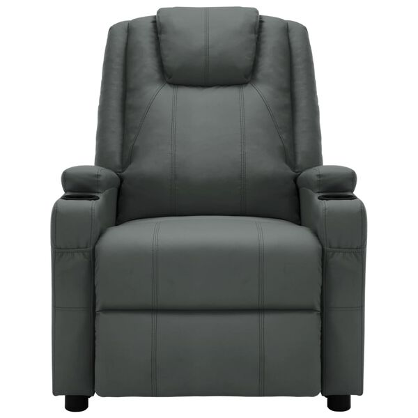 vidaXL Recliner Chair Grey Faux Leather