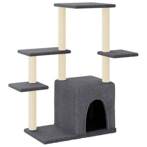 vidaXL Cat Tree with Sisal Scratching Posts Dark Grey 97.5 cm