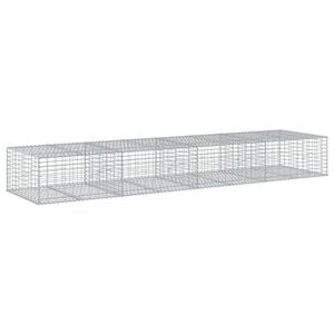 vidaXL Gabion Basket with Cover 400x100x50 cm Galvanised Iron