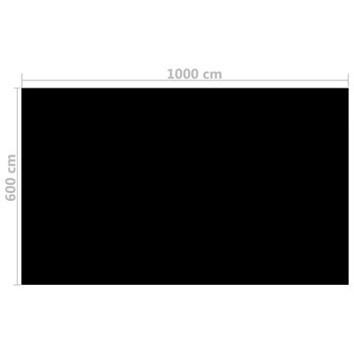 vidaXL Rectangular Pool Cover 1000x600 cm PE Black