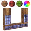 vidaXL TV Wall Units with LED with LED 5 pcs Old wood Engineered Wood
