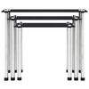 vidaXL Nesting Tables 3 pcs Black Tempered Glass