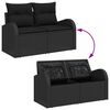 vidaXL Garden Sofa Black 124 x 62 x 69cm Poly Rattan