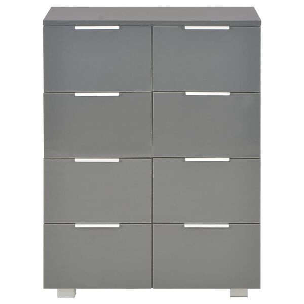 vidaXL Sideboard High Gloss Grey 60x35x80 cm Engineered Wood