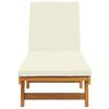 vidaXL Sun Lounger Brown and Cream 199 x 63 x 85 cm Solid Acacia Wood