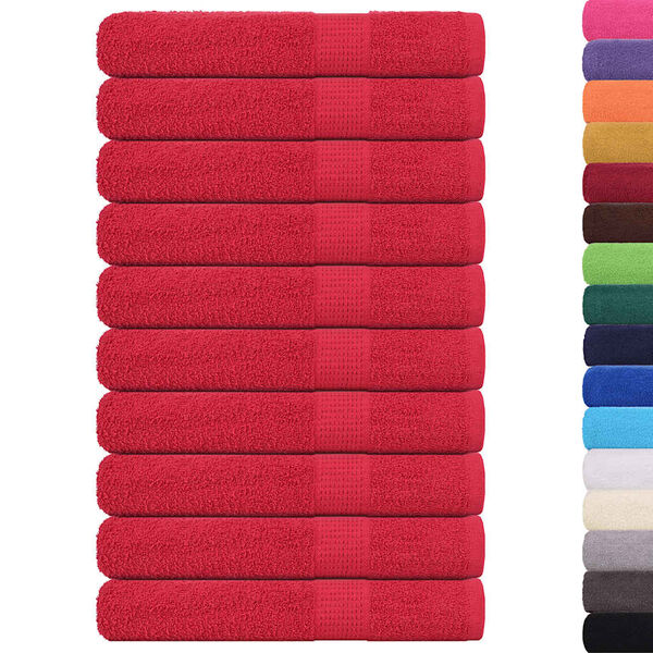 vidaXL Sauna Towels "FROGN" 10 pcs Red 80x200 cm 360 gsm