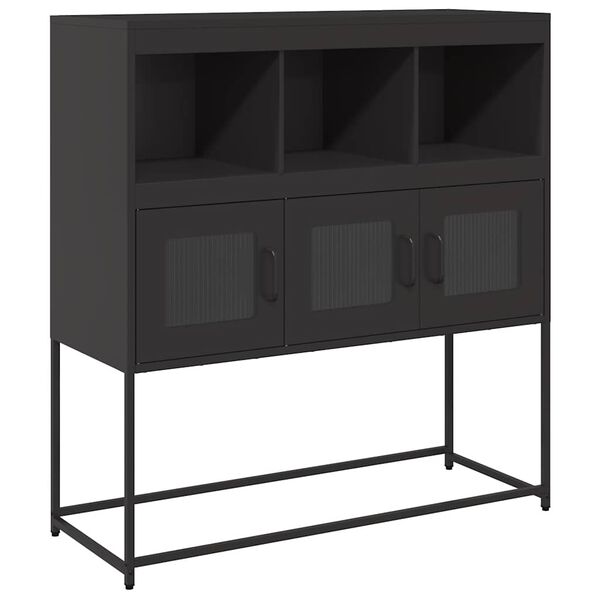 vidaXL Sideboard Black 100.5x39x107 cm Cold-rolled Steel