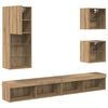 vidaXL TV Wall Units with LED 5 pcs Artisan Oak Engineered Wood