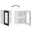 vidaXL Kitchen Wall Cabinet with Glass Door Lucca Black