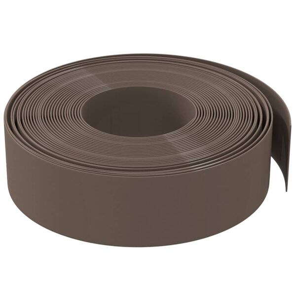 vidaXL Garden Edgings 4 pcs Brown 10 m 15 cm Polyethylene
