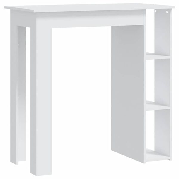 vidaXL Bar Table with Shelf White 102x50x103.5 cm Engineered Wood
