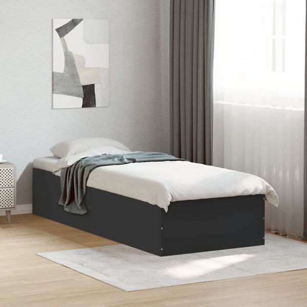 vidaXL Bed Frame without Mattress Black 90x200 cm