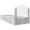 vidaXL Bed Frame with Drawer Concrete Grey 90 x 200 cm Engineered Wood