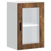 vidaXL Kitchen Wall Cabinet with Glass Door "Porto" Smoked Oak