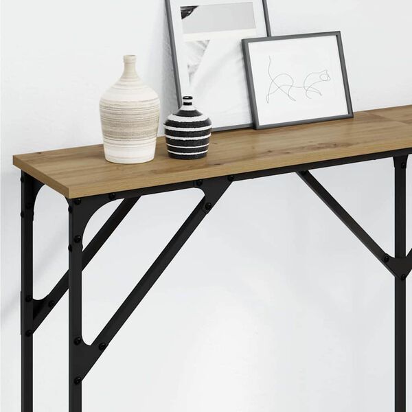vidaXL Console Table Artisan oak 140 x 23 x 75 cm