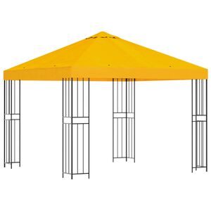 vidaXL Gazebo 3 x 3 m Yellow Polyester and Steel 190 gsm