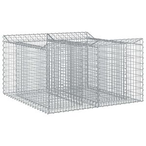 vidaXL Gabion Raised Bed Silver 100 x 100 x 60 cm Galvanised Steel