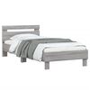 vidaXL Bed Frame without Mattress with Headboard Grey Sonoma 75x190 cm Small Single