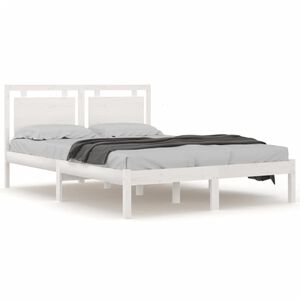 vidaXL Bed Frame without Mattress White 160x200 cm Solid Wood