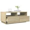 vidaXL Coffee Table with LED Lights Sonoma Oak 90x49x40 cm