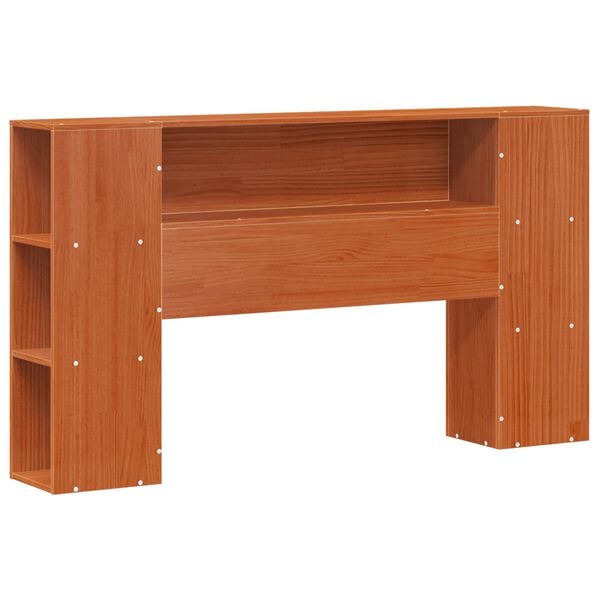 vidaXL Bed Frame with Storage Headboard Wax Brown 140 x 190 cm