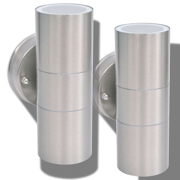 vidaXL Outdoor LED Wall Lights 2 pcs Stainless Steel Up/Downwards