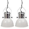 vidaXL Ceiling Lamp 2 pcs Height-adjustable Modern White Metal