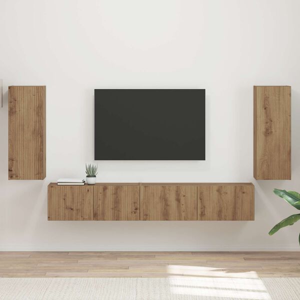 vidaXL TV Cabinet Set 4 pcs Artisan Oak Engineered Wood
