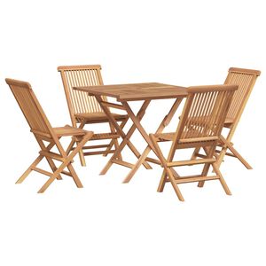vidaXL 5 Piece Garden Dining Set Solid Teak Wood