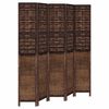 vidaXL Room Divider 5 Panels Dark Brown Solid Wood Paulownia