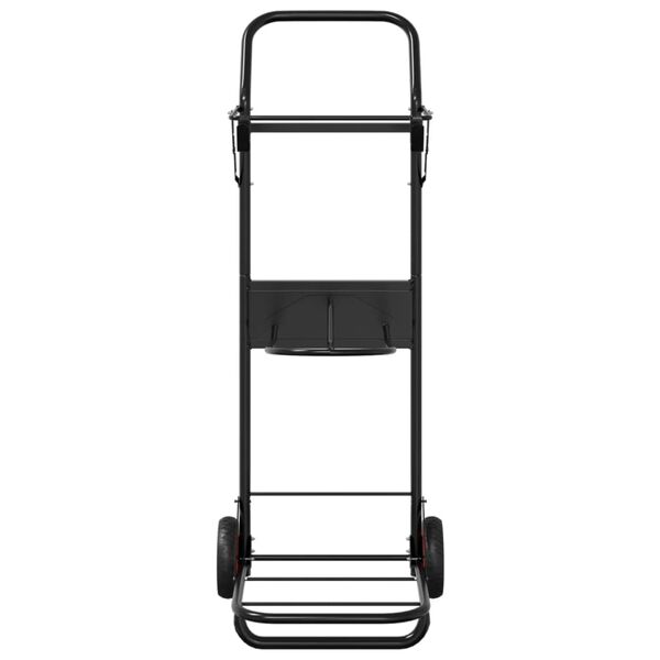 vidaXL Saddle Trolley Foldable Black Steel