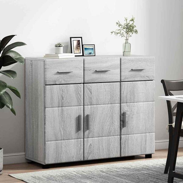 vidaXL Sideboard Grey Sonoma 88.5 x 30.5 x 73 cm Engineered Wood