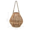 vidaXL Hanging Candle Lantern Holder Wicker Natural
