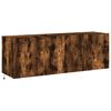 vidaXL TV Wall Cabinets with LED Lights 2 pcs Smoked Oak 60x35x41 cm