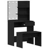 vidaXL Dressing Table Set Black oak 74.5 x 40 x 141 cm Engineered wood