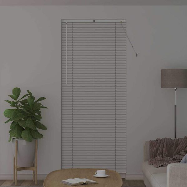 vidaXL Window Blind with Curtains Manual White Aluminium