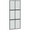 vidaXL Sliding Door with Hardware Set Black 90x205 cm Tempered Glass
