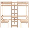 vidaXL Loft Bed Frame with Desk and Chairs 90x190cm Solid Wood Pine