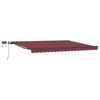 vidaXL Manual Retractable Awning with LEDs Burgundy 400x300 cm