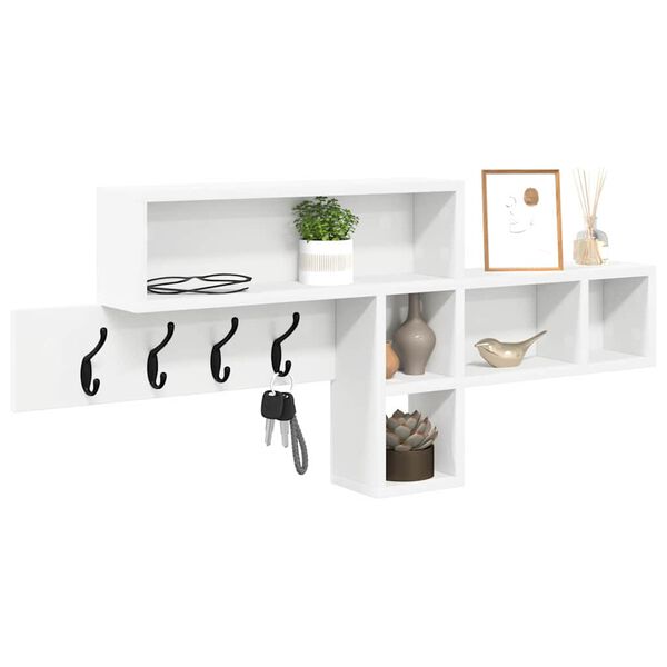 vidaXL Wall-Mounted Coat Rack White 100 x 12 x 43.5 cm Engineered wood