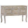 vidaXL Sideboard Grey 110x35x75 cm Solid Mango Wood