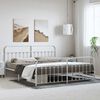 vidaXL Metal Bed Frame without Mattress with Footboard White 183x213cm